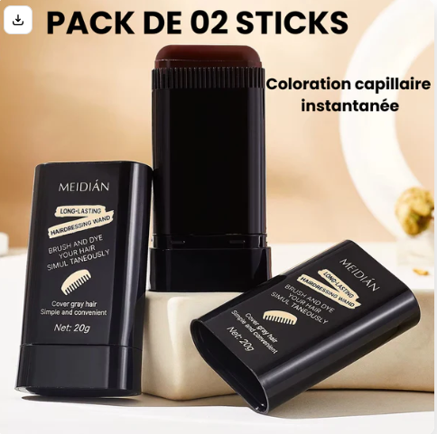 PACK DE 02 Sticks - Peigne Coloration capillaire instantanée