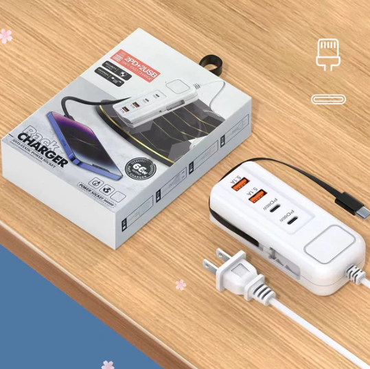 Prise multifonctionnelle à chargement rapide - 2PD + 2USB