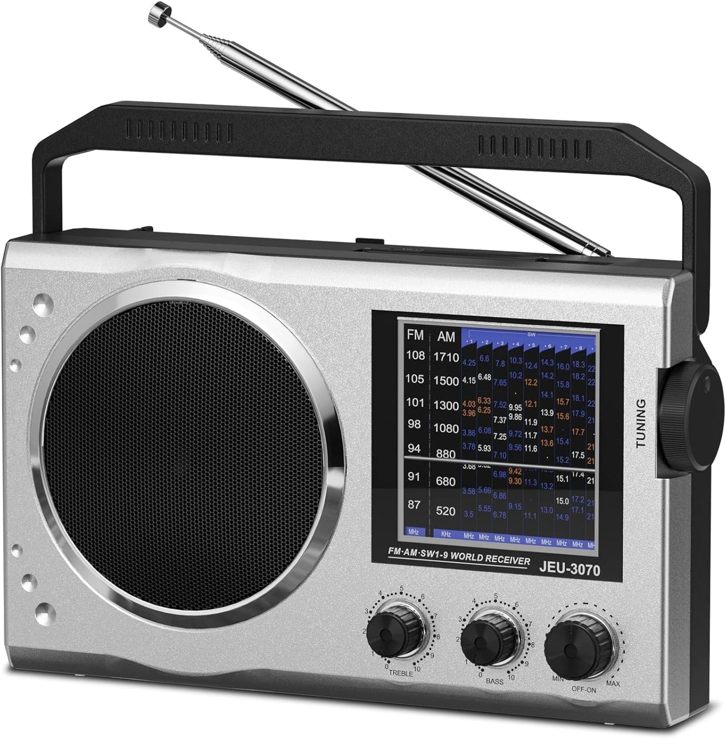 Radio MEGA SONIKA SA-3070U-BT-11 Bandes,Baterie Rehargeable,USB,MP3