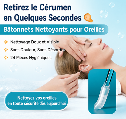 Bâtonnet Adhésif Réutilisable de Nettoyage pour Conduit Auditif- Soins des oreilles doux et visibles
