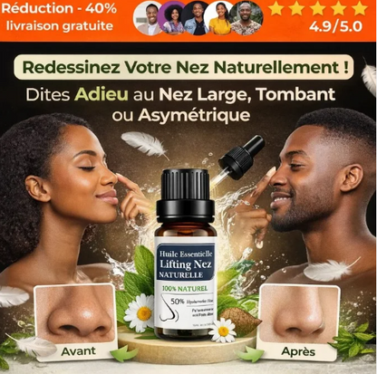 Huile essentielle pour lifting du nez, soin naturel pour un nez fin et plus petit 100% naturelle BN