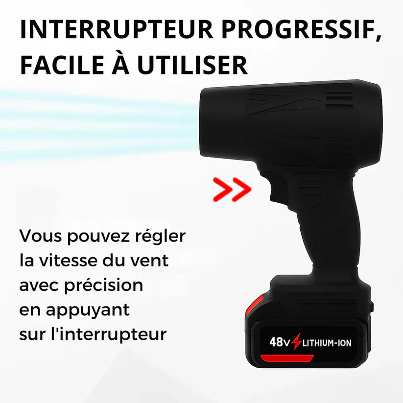 Souffleur sans fil pour un nettoyage rapide des feuilles, de la saleté, de la poussière et des déchets quotidiens