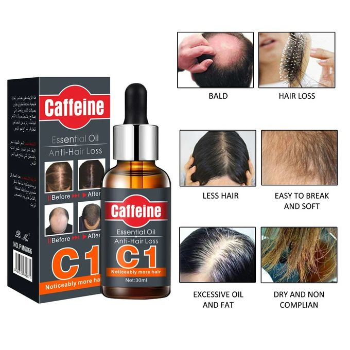 Repousse Rapide & Anti-Chute Naturelle – Huile à la Caféine pour Cheveux