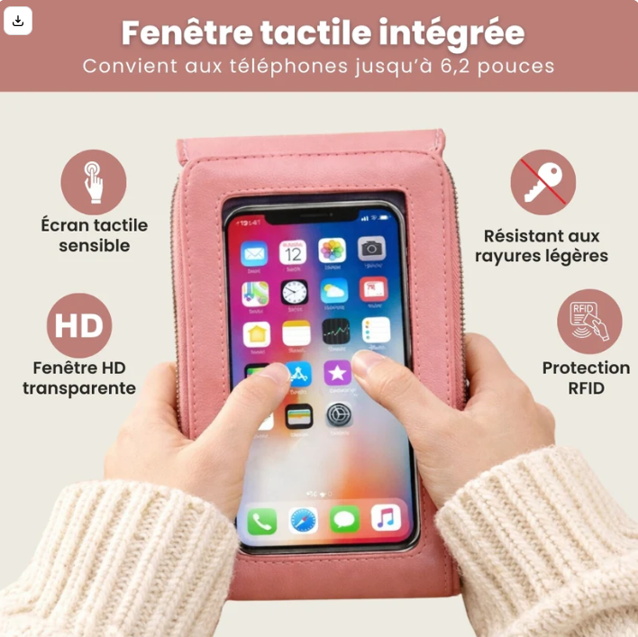 Petit Sac Tendance avec fenêtre tactile pour smartphone