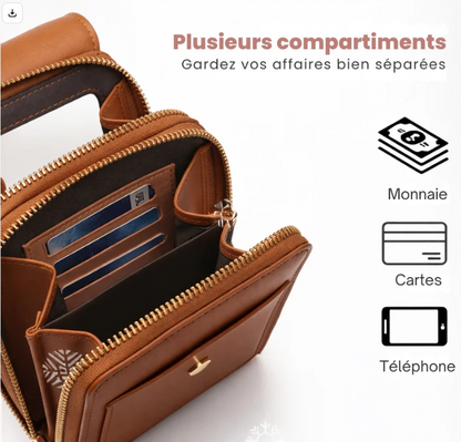 Sacoche pour téléphone portable à écran tactile pour femme( COULEUR DISPONIBLE : NOIR UNIQUEMENT)