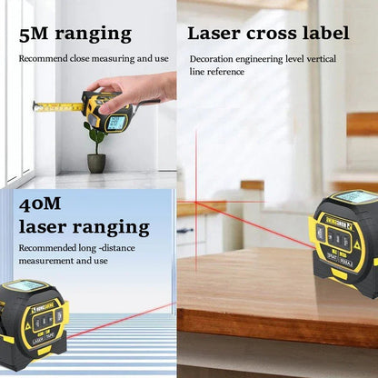 Mètre à ruban laser infrarouge 3 en 1 (impérial et métrique)