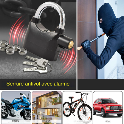 🔐 Cadenas avec Alarme Intégrée – Parce que la Sécurité N'est Pas Négociable ! 🔐.