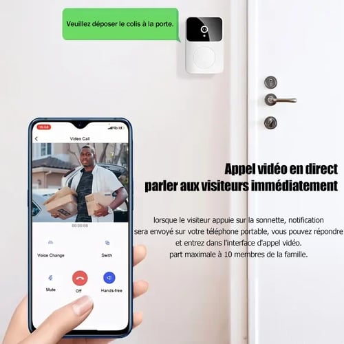 Sonnerie extérieure sans fil avec camera intégré (utilise wifi)