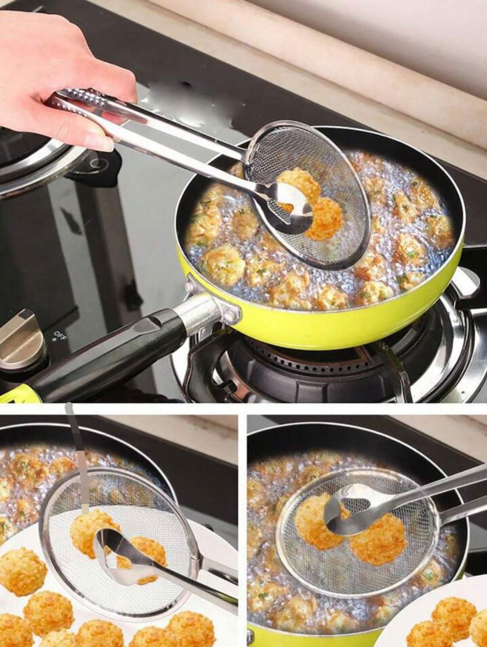 Pince-Maître Gourmet – L'Art de Frire en Toute Simplicité.1 Pince achetée = 1 offerte