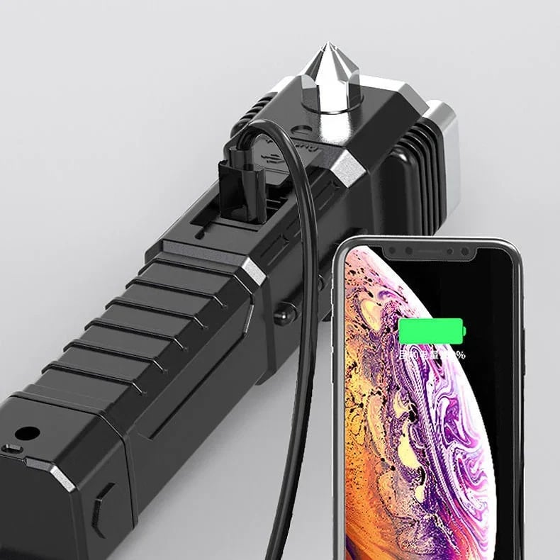 Lampe de poche LED rechargeable super lumineuse portable avec Power Bank intégrée