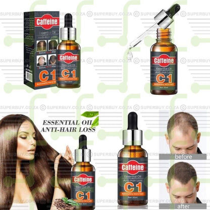 Repousse Rapide & Anti-Chute Naturelle – Huile à la Caféine pour Cheveux