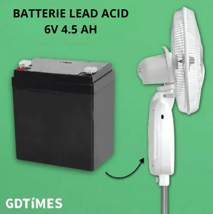 Ventilateur rechargeable avec panneau solaire et 2 ampoules