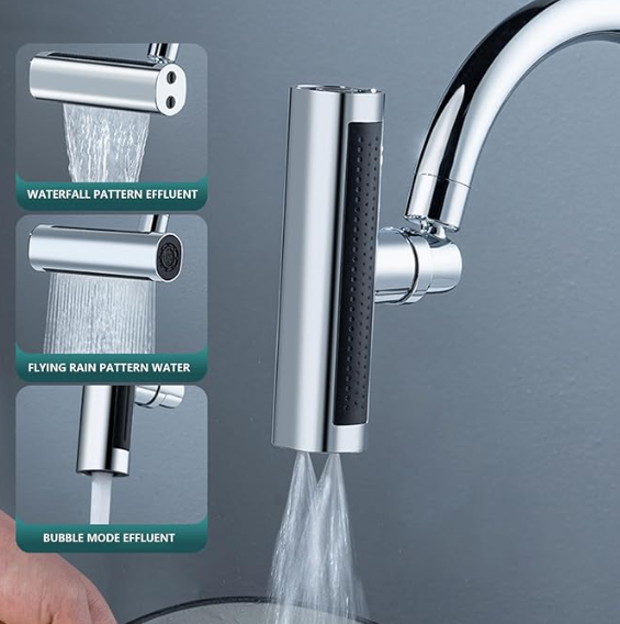 Bec de Robinet Universel Anti-Éclaboussures avec Effet Cascade