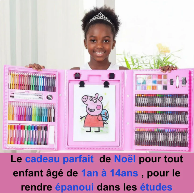 Kit de Dessin 208 pièces en 1 – Libérez la créativité et l'intelligence de votre enfant pour cette fin d'année