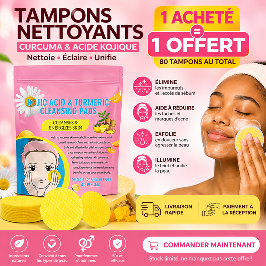 🌿 Tampons Nettoyants au Curcuma &amp; Acide Kojique