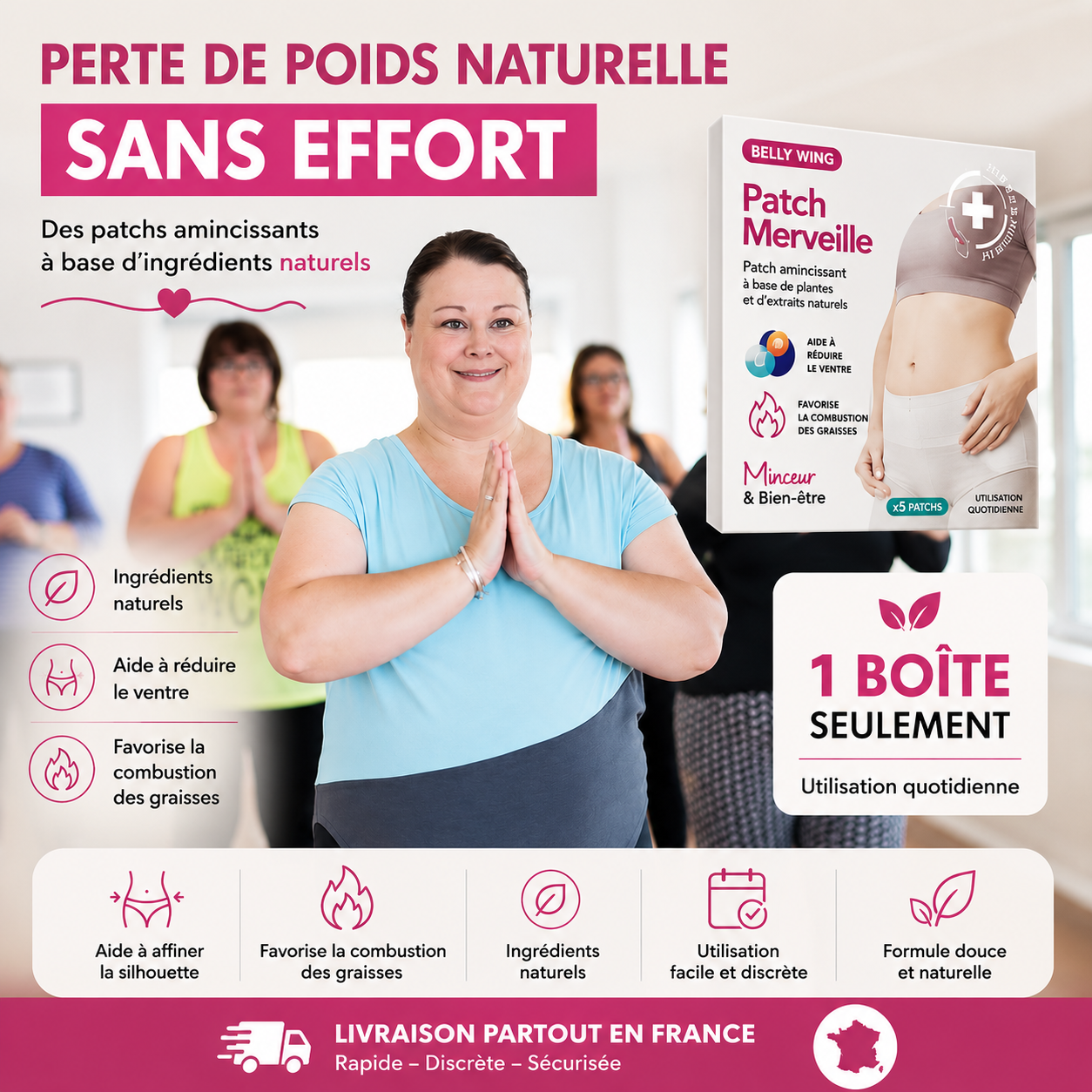 Pack de 20 Mymi Wonder Patch™ – Le Secret Ventre Plat Post-Grossesse & Hormonal