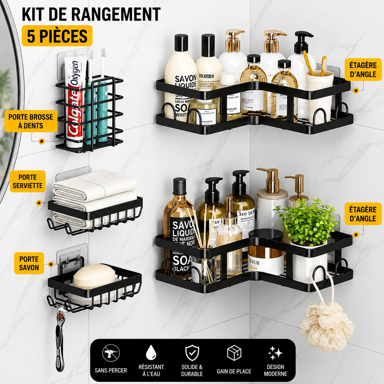 Kit de Rangement Mural 5 Pièces