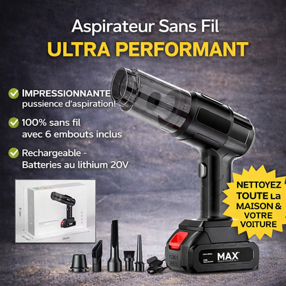 Aspirateur Sans Fil Ultra Puissant YAN YI – Nettoyez Tout en 2 Minutes