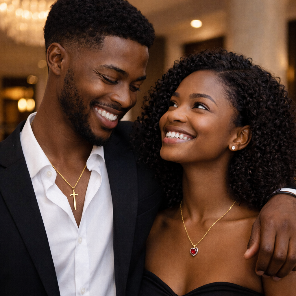 ❤️ Collier Couple “Cœur & Protection” – L’Amour Qui Se Défend