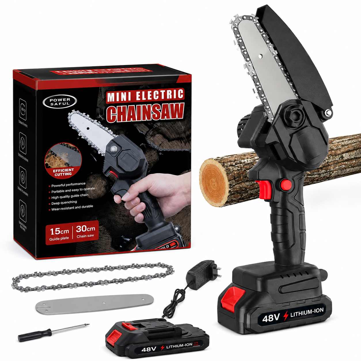 Mini Tronçonneuse Électrique Sans Fil – Puissante & Rechargeable