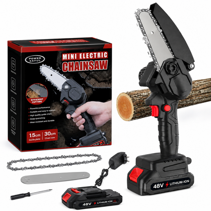 Mini Tronçonneuse Électrique Sans Fil – Puissante & Rechargeable