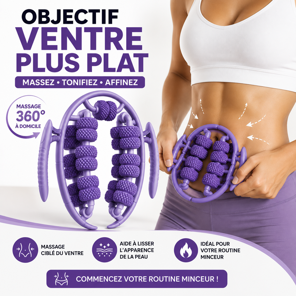 Masseur Ventre Plat & Anti-Stress  (26 roues)