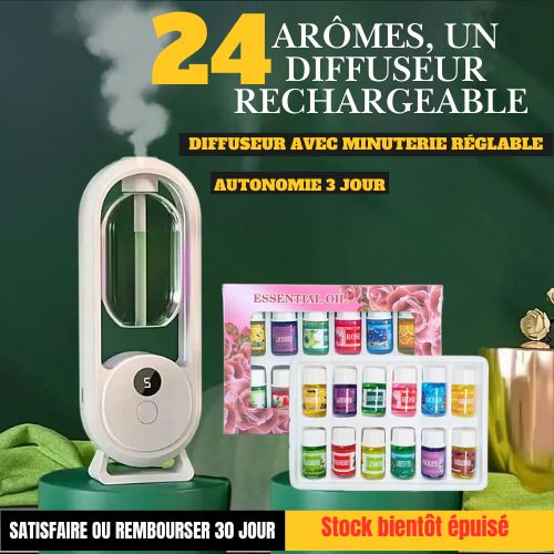 Diffuseur Rechargeable avec minuterie et 24 Arômes Enrichissants
