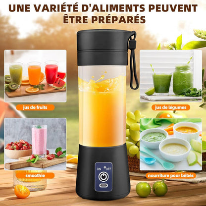 Mixeur portable à 4 lames rechargeable pour bureau et sorties ( 380ML )