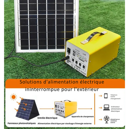 Mini centrale solaire Portable 12V, générateur, avec panneau solaire, Profitez de 4 lampes LED offertes gratuitement