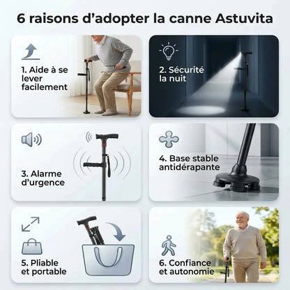 La canne qui aide à vous lever seul et marcher sans peur de tomber