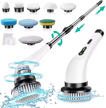 Brosse Électrique Sans Fil 9-en-1 – Nettoyez Sans Effort, Résultat Impeccable !