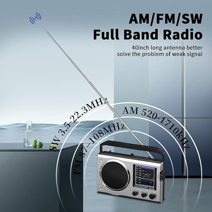 Radio MEGA SONIKA SA-3070U-BT-11 Bandes,Baterie Rehargeable,USB,MP3