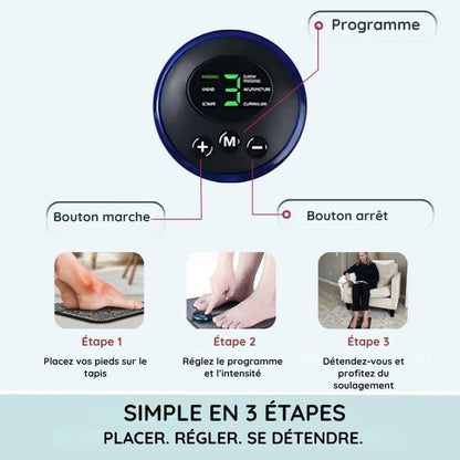 Tapis massant électrique EMS pour pieds gonflés & douloureux (Copie)