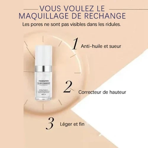Fond de teint peau mature à changement de couleur