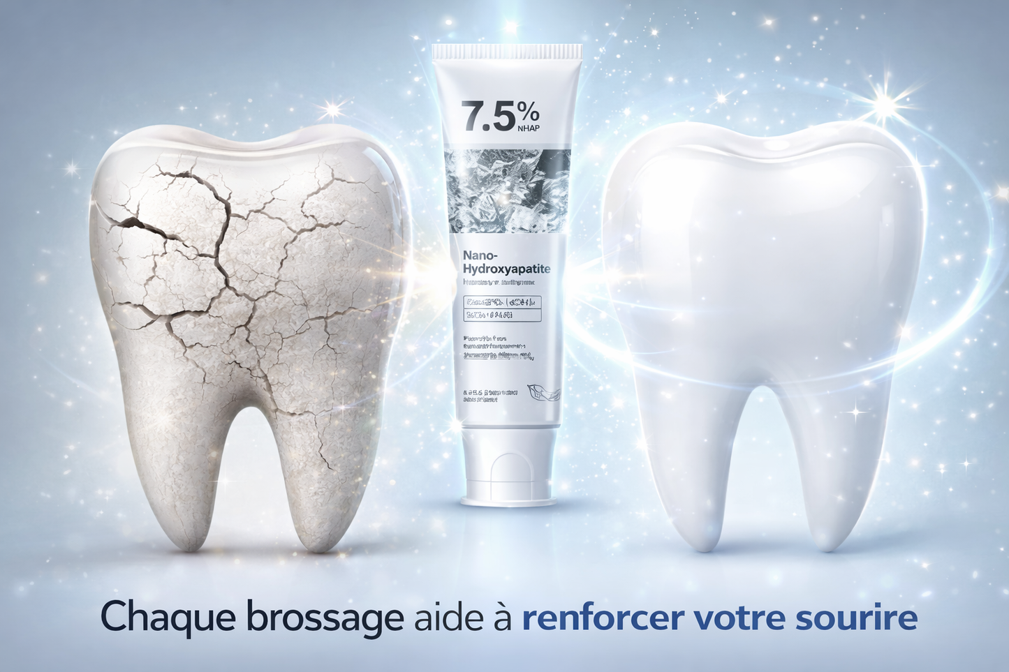 Dentifrice blanchissant à l'hydroxyapatite