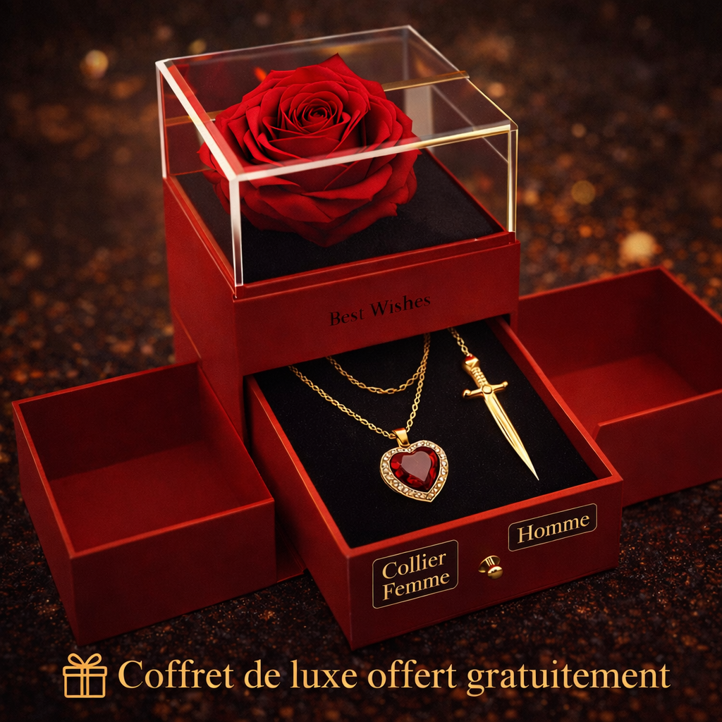 Collier Couple “Cœur & Protection” ❤️ en Acier Inoxydable