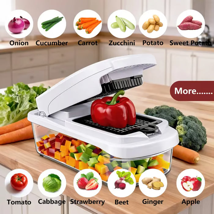 Hachoir à légumes| Coupe-aliments multifonctionnel avec récipient