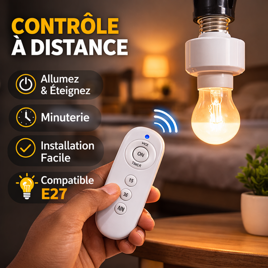 Douille Ampoule Télécommandée – Contrôlez votre lumière sans vous lever