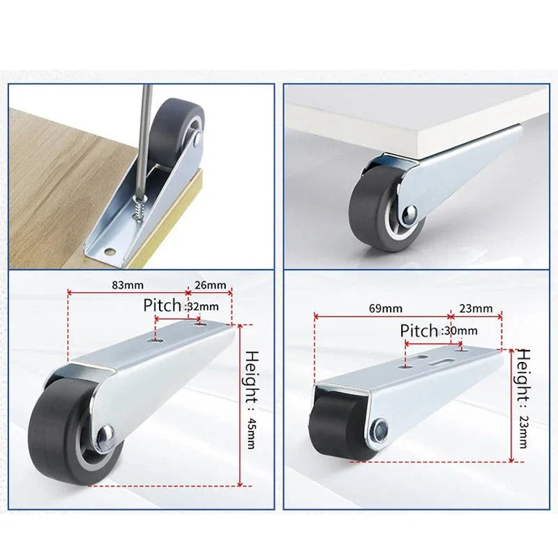 Roue pivotante directionnelle ( lots de 4 pièces)