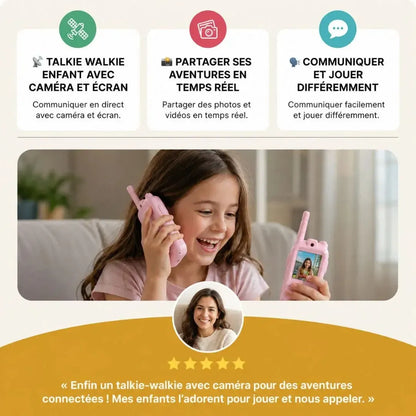 Talkie-Walkie Enfant Vidéo – Caméra & Écran – Lot de 2
