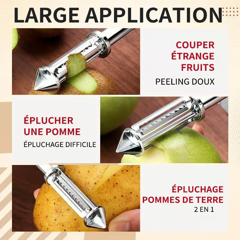 🔥Éplucheur multifonction en acier inoxydable🔥Un seul appareil pour répondre à tous les besoins de la cuisine