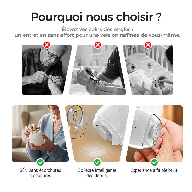 💅 50% DE RÉDUCTION + ACHETEZ 2 OBТENEZ 1 GRATUIT ! 🔥 Ponceuse à Ongles Auto - 3 Vitesses Réglables & LED Intégrée, Soin Précis et Professionnel à Domicile ✨