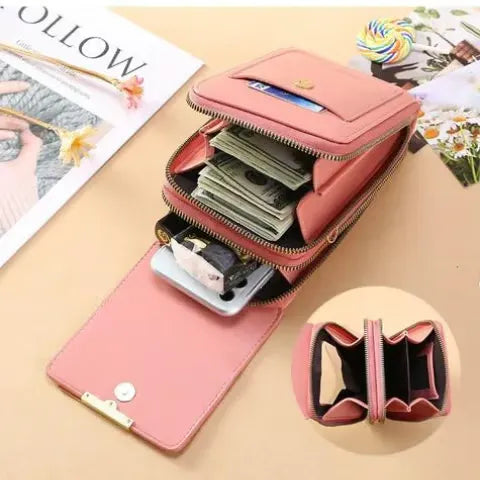 Sacoche pour téléphone portable à écran tactile pour femme( COULEUR DISPONIBLE : NOIR UNIQUEMENT)