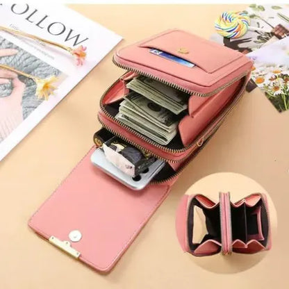 Sacoche pour téléphone portable à écran tactile pour femme( COULEUR DISPONIBLE : NOIR UNIQUEMENT)