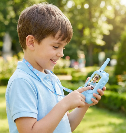Set de Walkie-Talkies pour Enfants 2 unités – Radios avec Caméra et Écran