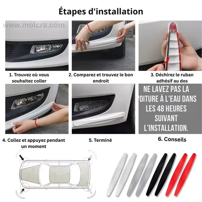Bande Protection Pare-chocs Anti-Rayure Universel Carbone - Protection Voiture
