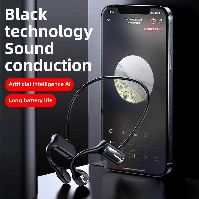 TWS Casque à conduction osseuse Bluetooth 5.2 IPX5 Waterproof