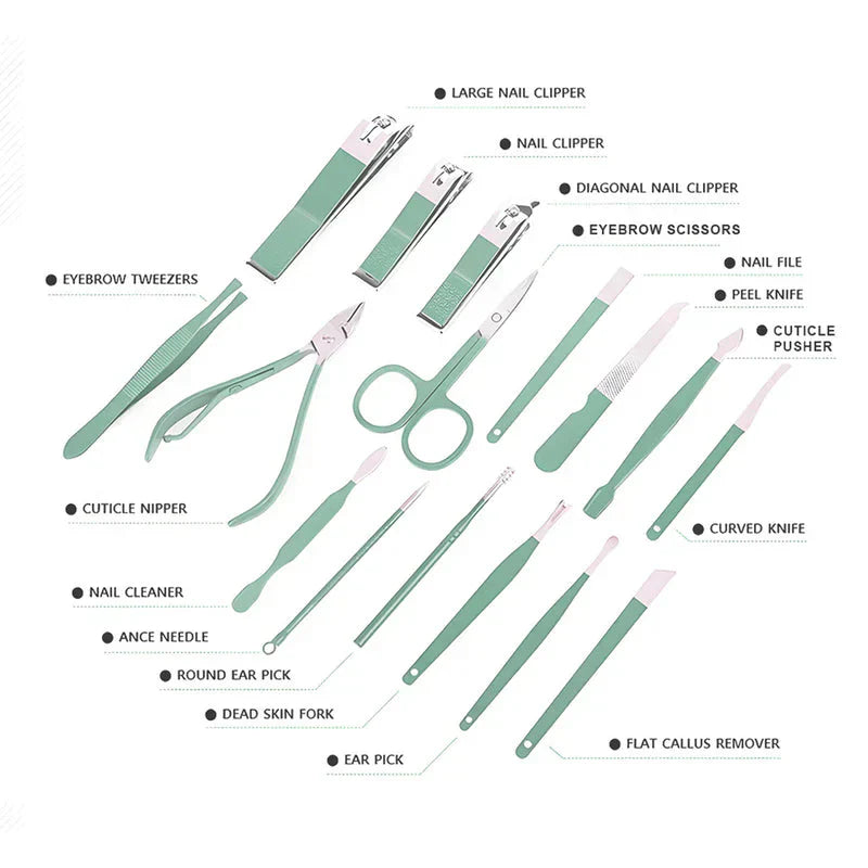 Ensemble de coupe-ongles exquis (16 pièces)