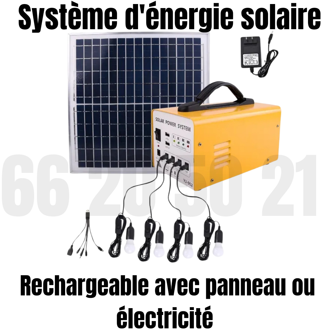 Mini centrale solaire Portable 12V, générateur, avec panneau solaire, Profitez de 4 lampes LED offertes gratuitement